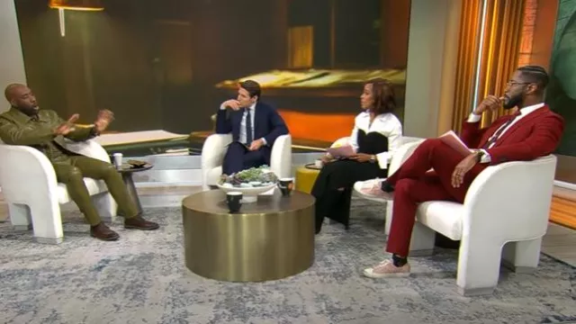 Robe Staud Hazel portée par Gayle King telle qu’elle est vue dans CBS Mornings le 22 janvier 2025