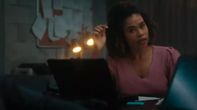 Ralph Lauren Cotton-Blend Blouson-Sleeve Jumper worn by Sheryll Barnes (Roxy Sternberg) as seen in FBI: Most Wanted (S06E06)