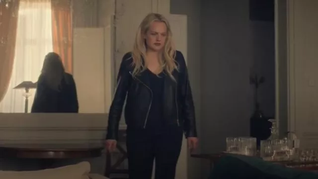 AllSaints Vela Jacket worn by Imogen Salter (Elisabeth Moss) as seen in The Veil (S01E05)
