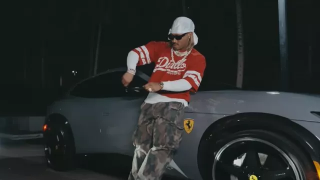 Gafas de sol Prada Black & White Trim 'Symbole' (PR06YS) usadas por Future in Lil Baby - 99 with Future (Video Musical Oficial)