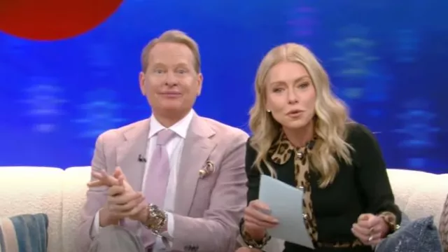 Dolce & Gabbana Leopard Trim Long Sleeve Sheath Dress worn by Kelly Ripa as seen in LIVE with Kelly and Mark on  January 23, 2025