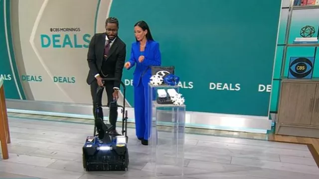 L'Agence Pilar Wide Leg Pants worn by Elizabeth Werner as seen in CBS Mornings on January 24, 2025