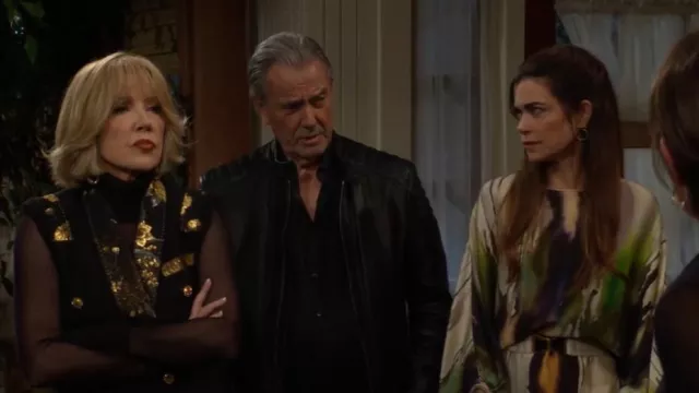 Silvia Tcherassi Kalani Dress worn by  Victoria Newman(Amelia Heinle) as seen in The Young and the Restless  on January 14, 2025