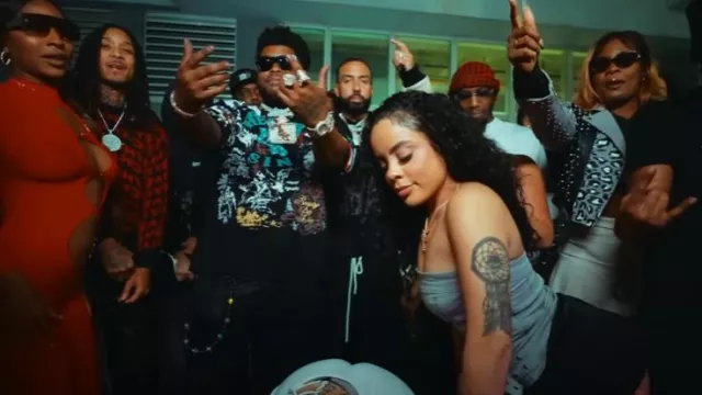Dior Black & Gold 'CD Diamond S8I' Sunglasses worn by BossMan Dlow in BossMan Dlow - Mo Chicken Ft. French Montana (Official Video)