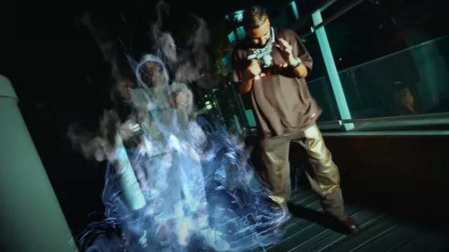 Louis Vuitton Brown Monogram 'LV Trainer' Snow Boots worn by French Montana in BossMan Dlow - Mo Chicken Ft. French Montana (Official Video)