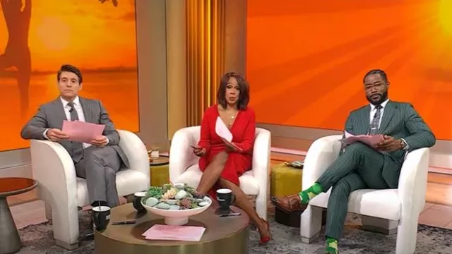 Nordstrom x Harlem’s Fashion Row Harbison Robe pull midi côtelée à manches longues portée par Gayle King comme on le voit dans CBS Mornings le 28 janvier 2025
