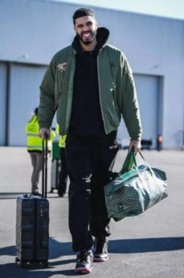 Goyard Green Boeing 55 Bag worn by Jayson Tatum on the Instagram account @celtics
