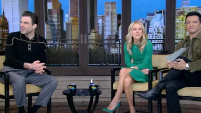 Carter Young Black Kowalski Knit Polo worn by Zachary Quinto as seen in LIVE with Kelly and Mark on January 27, 2025