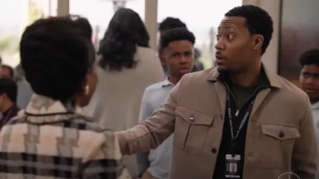 H&M Regular Fit Pocket Detail Shacket worn by Gregory Eddie (Tyler James Williams) as seen in Abbott Elementary (S04E12)