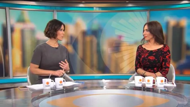 Elie Tahari Emily Faux Suede Dress portée par Dana Jacobson telle que vue dans CBS Mornings le 1er février 2025