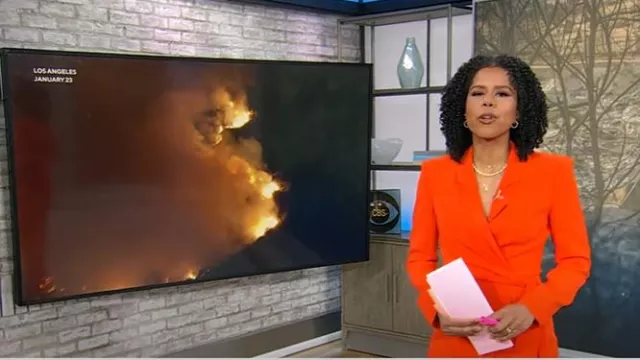 Blazer Boss Jawana porté par Adriana Díaz tel qu’on le voit dans CBS Mornings le 3 février 2025