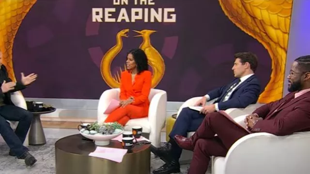 Pantalon Boss Tiroko porté par Adriana Díaz tel qu’on le voit dans CBS Mornings le 3 février 2025