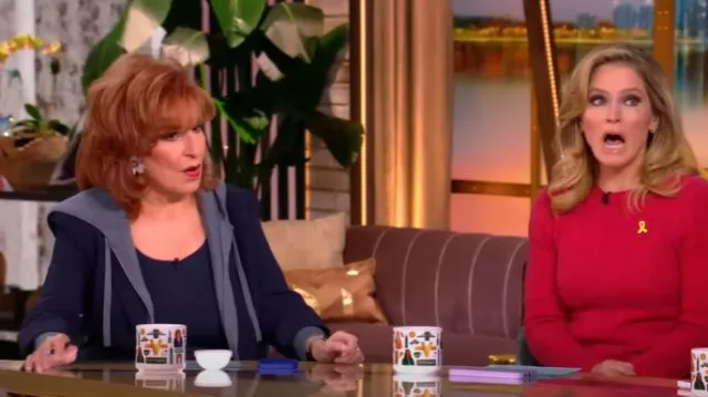 Cinq a Sept Khloe Layered Look Hooded Blazer worn by Joy Behar as seen in The View on  January 31, 2025