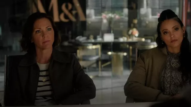 Vince Zip Front Cotton Blend Jacket In Braun worn by Margaret Reed (Kelli Williams) as seen in Found (S02E11)