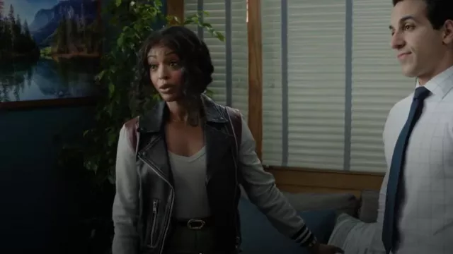 AlLSaints Color Block Leather Jacket worn by Daphne Forrester (Javicia Leslie) as seen in High Potential (S01E11)