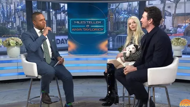 Celine Trapeze Mini Skirt worn by Anya Taylor-Joy as seen in Today on February 4, 2025
