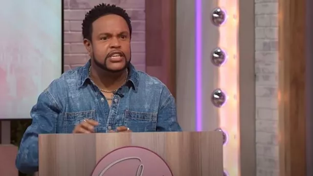 Forever 21 Distressed Gradient Wash Shirt worn by Jawn Murray as seen in Sherri on January 31, 2025