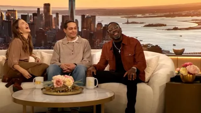 Vince Suede Trucker Jacket worn by Lil Rel Howery as seen in The Drew Barrymore Show on February 3, 2025