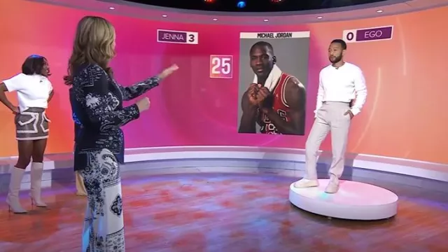 MM6 Maison Margiela Numbers-Motif Lace-Up Sneakers worn by John Legend as seen in Today with Hoda & Jenna on February 5, 2025