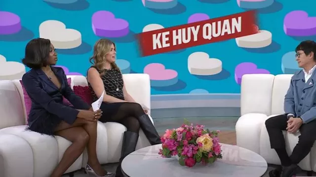 Cinq a Sept Joel Feather Hem Dress worn by Ego Nwodim as seen in Today with Hoda & Jenna on February 6, 2025
