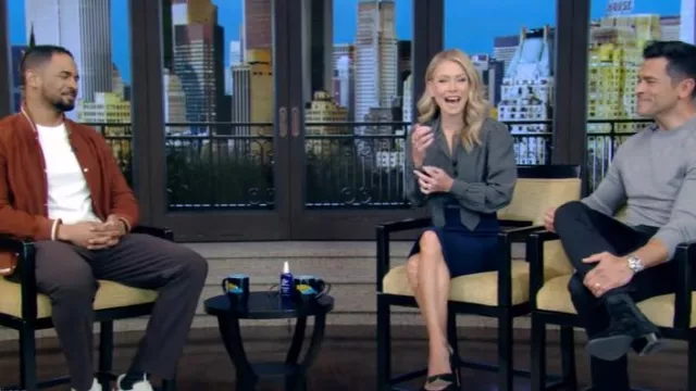 Saint Laurent Lavalliere Neck Blouse worn by Kelly Ripa as seen in LIVE with Kelly and Mark on February 4, 2025