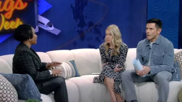 Isabel Marant Ibelky Gathered Printed Dress worn by Kelly Ripa as seen in LIVE with Kelly and Mark on February 5, 2025