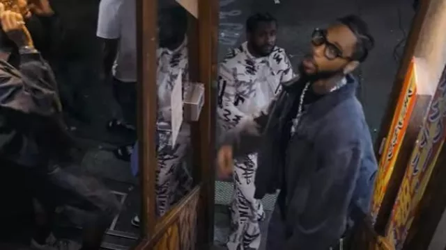 Short Louis Vuitton en Damier Chambray Bleu Foncé porté par Key Glock dans Key Glock - 3AM In ToKEYo (Vidéo Officielle)