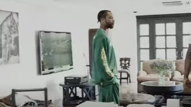 Chrome Hearts Green & Yellow Mesh Hockey Jersey worn by Key Glock in Key Glock - 3AM In ToKEYo (Official Video)