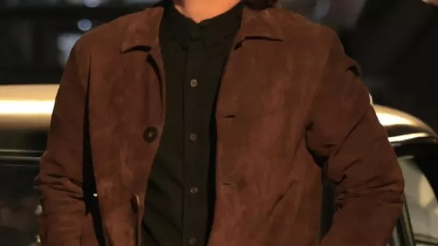 Veste en daim à boutons de Bob Dylan (Timothée Chalamet) dans Un Parfait Inconnu