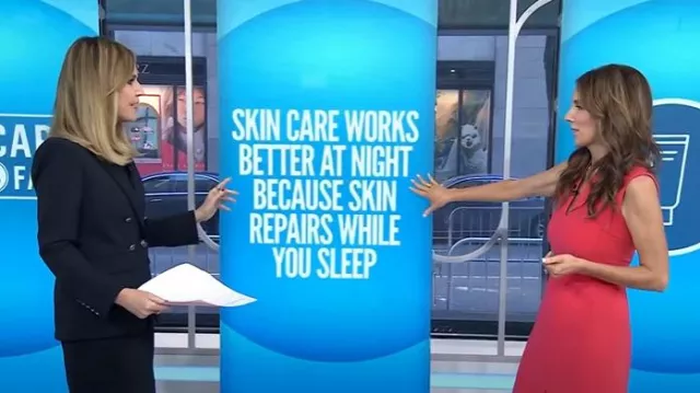 Victoria Beckham V Neck Sheath Dress worn by Sarah Eggenberger as seen in Today on February 10, 2025