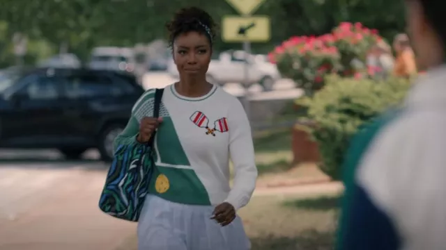 Diane Von Furstenberg Target Disco Zebra 18" Tote Bag DVF Multicolor worn by Helen Decatur (Heather Headley) as seen in Sweet Magnolias (S04E07)