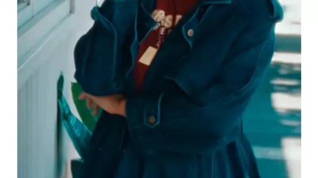Denim Trench Coat worn by Chanelle McAuliffe (Aisha Dee) as seen in Apple Cider Vinegar (S01)