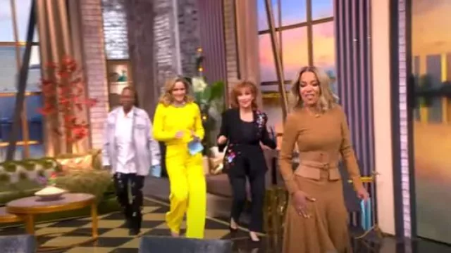 Sergio Hudson Leather Corset Belt worn by Sunny Hostin as seen in The View on February 11, 2025