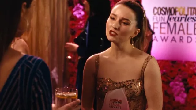 Bronx and Banco Runway Midnight Gown worn by Belle Gibson (Kaitlyn Dever) as seen in Apple Cider Vinegar (S01E04)