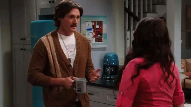 Scotch & Soda Textured Drop Shoulder Cardigan worn by Jimmy (Lucas Neff) as seen in Shifting Gears (S01E05)
