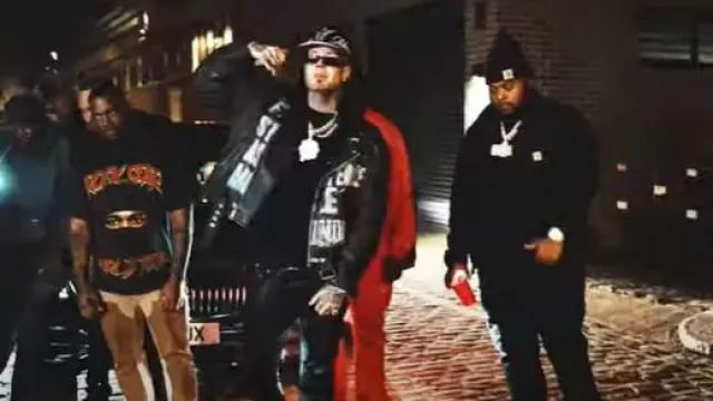 LOSTSHDWS Waxed Black & Ivory Inner-Leg Star Pants worn by Millyz in Millyz - Send Me Up (Official Video)