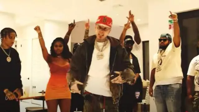 Marni Brown Marbled Denim Hooded Jacket worn by Millyz in Millyz - Send Me Up (Official Video)