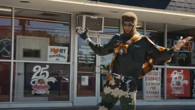 Rick Owens Honey Brown 'Skull' Balaclava worn by NLE Choppa in CAN WE LIVE? (feat. B.O.A. Mook)