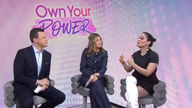 Ulla Johnson Beatriz Floral Drop Earrings worn by Donna Farizan as seen in Today with Jenna & Friends on February 17, 2025
