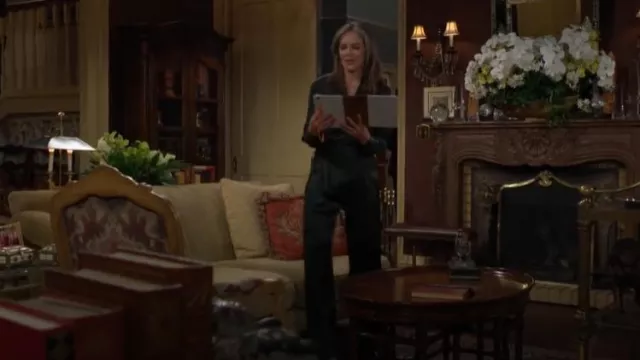 Le chemisier portefeuille à manches longues Sei porté par Diane Jenkins (Susan Walters) comme on le voit dans Les Feux de l’Amour le 17 février 2025