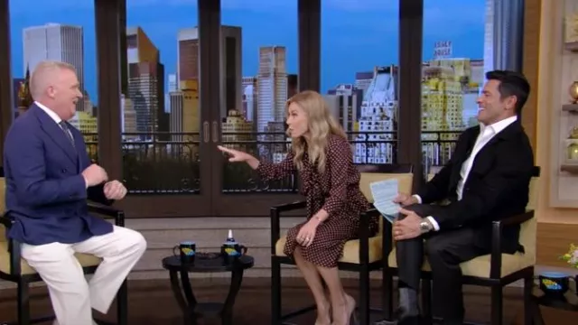 Celine Low Lavalliere Dress worn by Kelly Ripa as seen in LIVE with Kelly and Mark on February 17, 2025