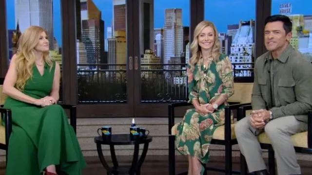 Carolina Herrera Sleeveless Belt-Detailed Crepe Dress worn by Connie Britton as seen in LIVE with Kelly and Mark on February 18, 2025
