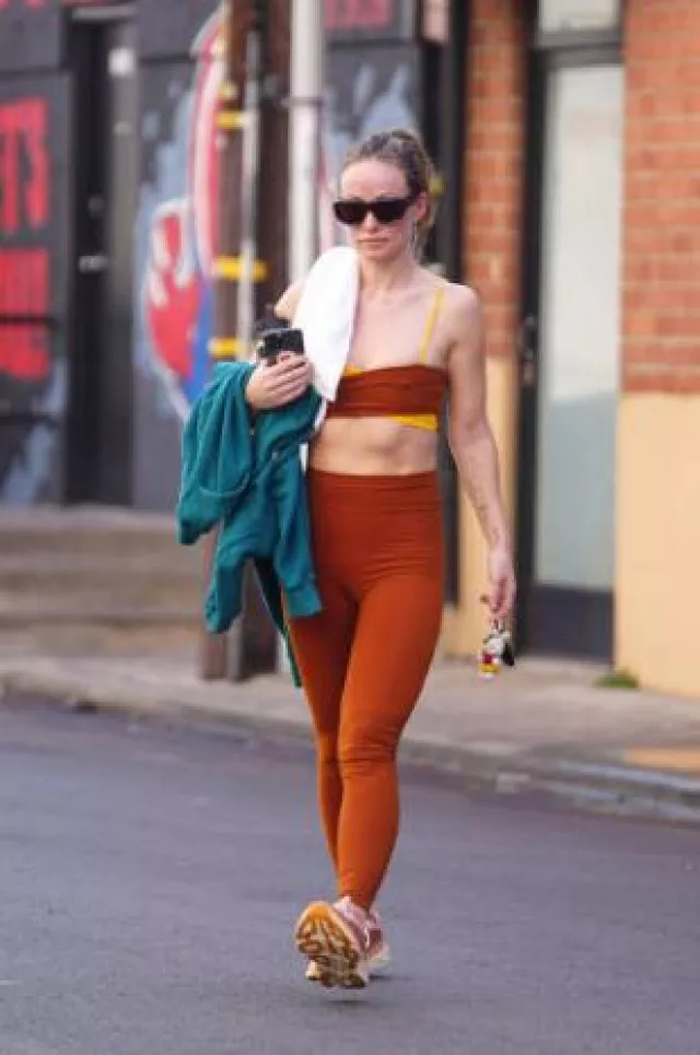 Live the Process Prism Leggings in Clay worn by Olivia Wilde in Los Angeles on February 3, 2025