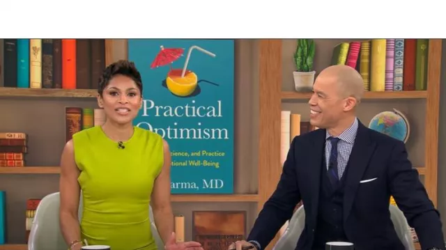 Robe drapée à épaulettes Zara portée par Jericka Duncan comme on le voit dans CBS Mornings le 21 février 2025