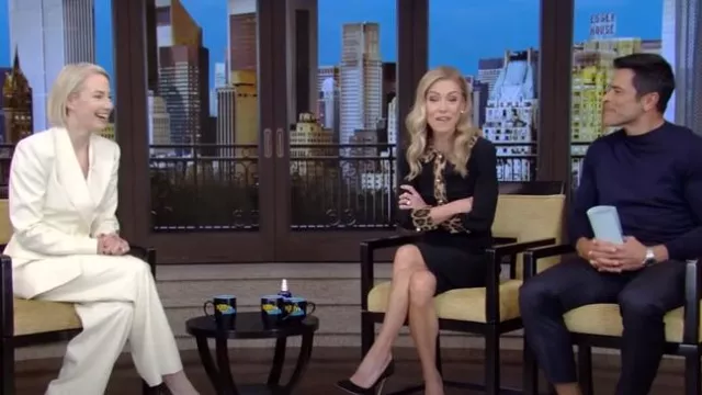 Dolce & Gabbana Leopard Trim Long Sleeve Sheath Dress worn by Kelly Ripa as seen in LIVE with Kelly and Mark on  February 21, 2025