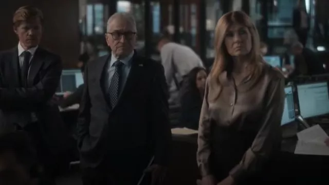 Vince Shaped Collar Blouse worn by Valerie Whitesell (Connie Britton) as seen in Zero Day (S01E04)