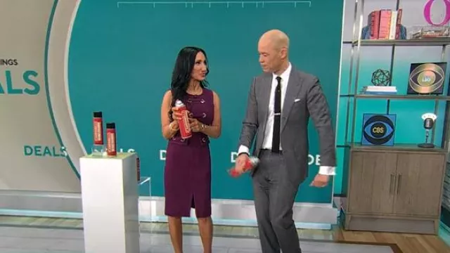 Robe en tricot bouclé Milly avec œillet portée par Elizabeth Werner, comme on le voit dans CBS Mornings le 26 février 2025