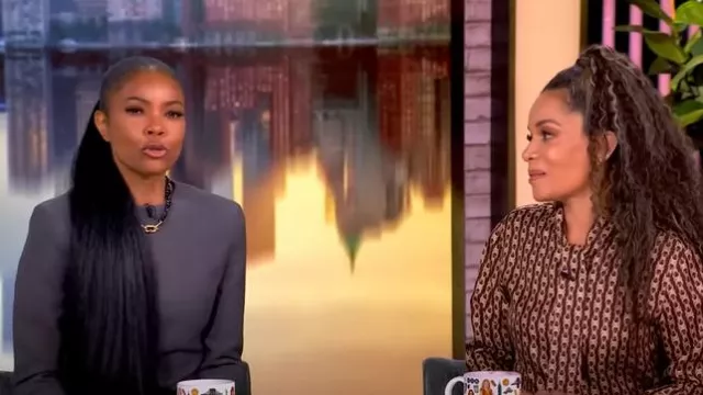Toteme Pocket Spongy Suiting Top worn by Gabrielle Union as seen in The View on  February 27, 2025
