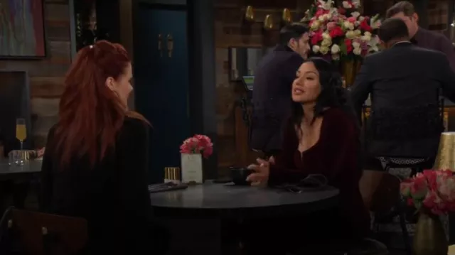 Galvan Freya Dress worn by  Audra Charles(Zuleyka Silver) as seen in The Young and the Restless on  February 28, 2025