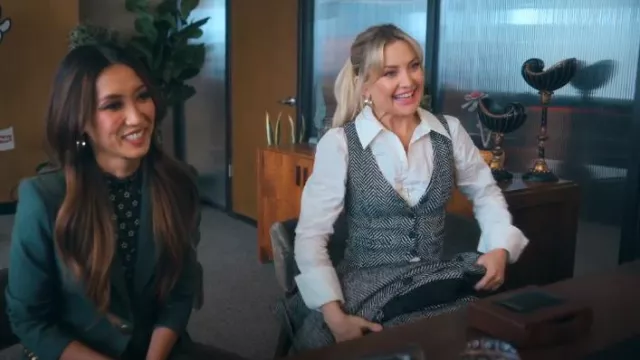 L'Academie June Vest worn by Isla Gordon (Kate Hudson) as seen in Running Point (S01E02)